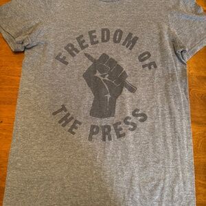 Freedom of the Press T Shirt Womens M Gray Heather